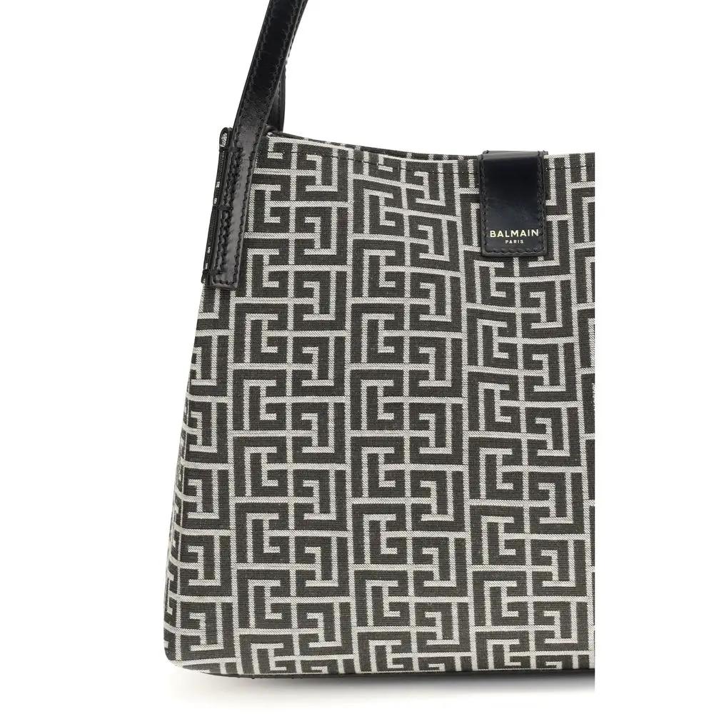 Balmain Black Cotton Shoulder Bag