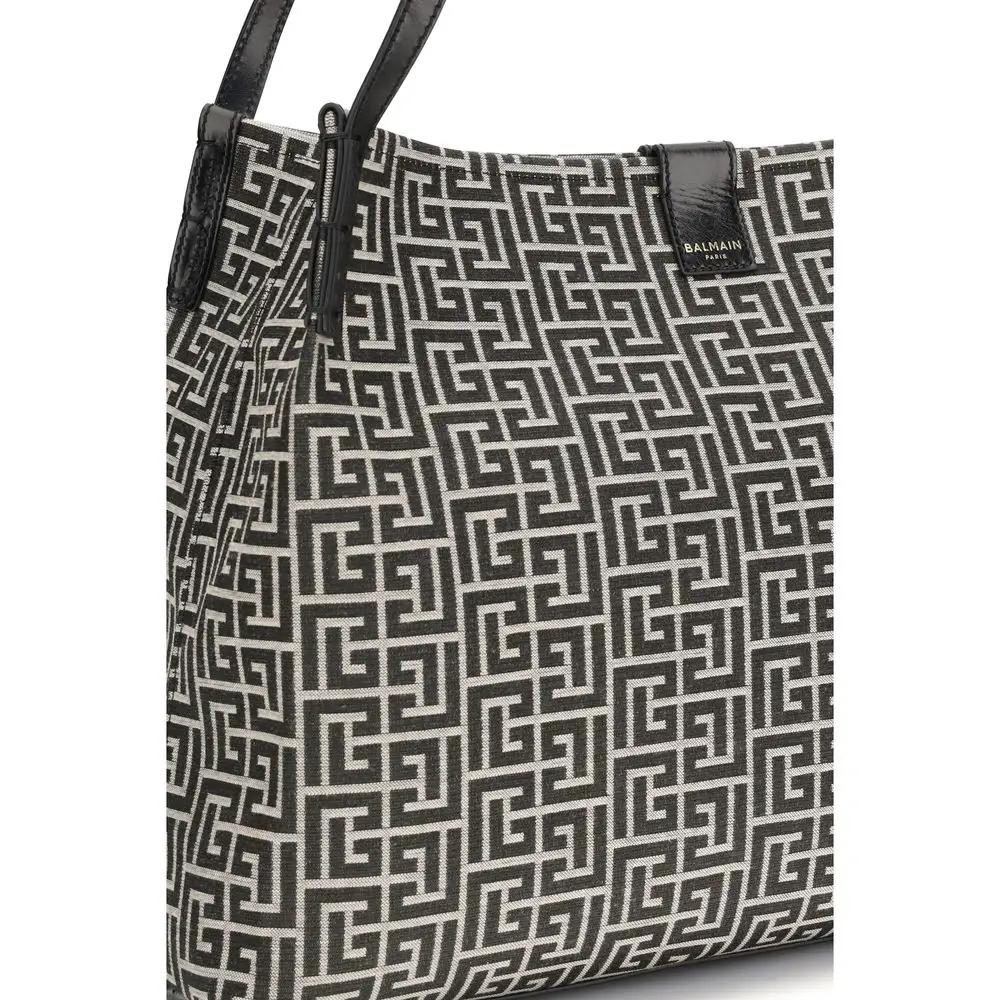 Balmain Black Cotton Shoulder Bag