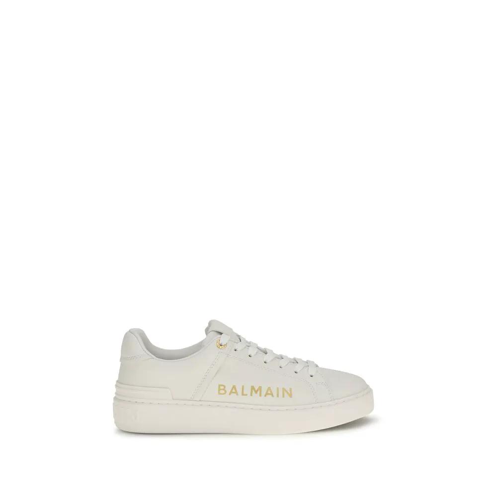 Baskets basses Balmain Bos Taurus en cuir de veau blanc