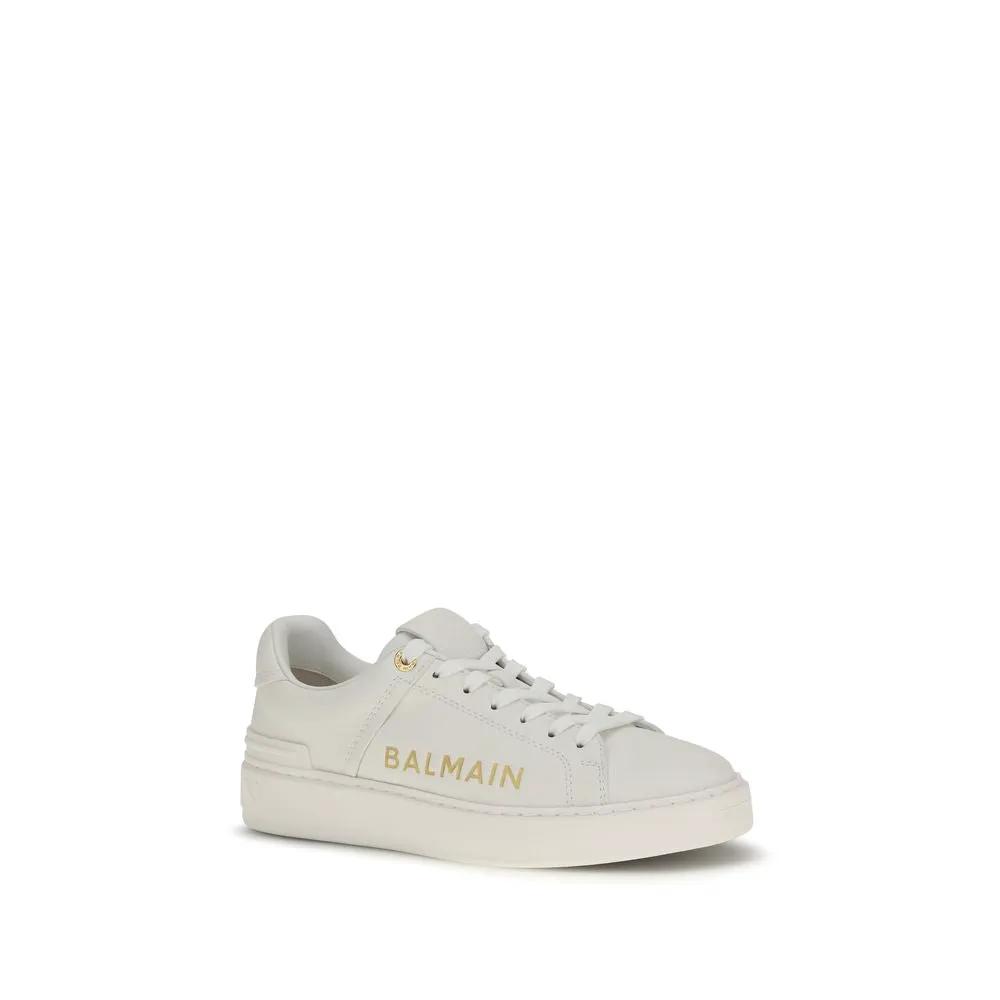 Baskets basses Balmain Bos Taurus en cuir de veau blanc