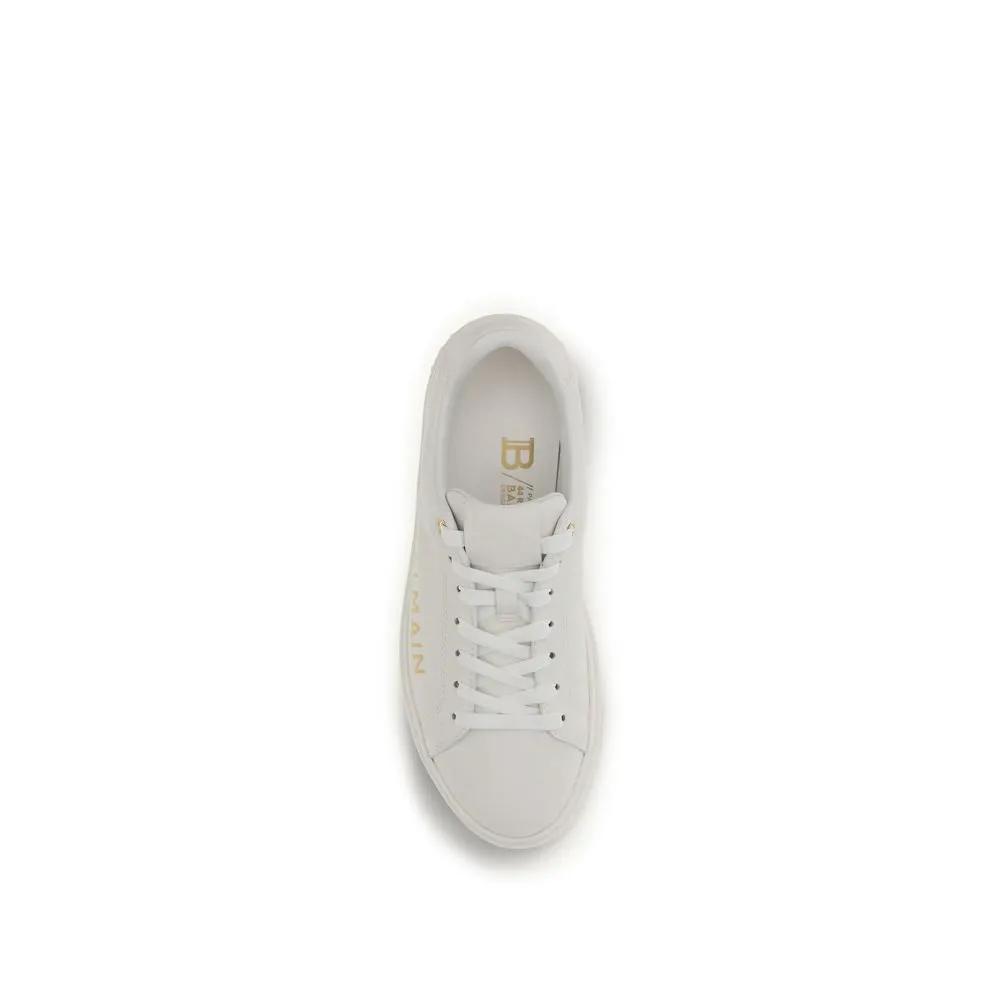 Baskets basses Balmain Bos Taurus en cuir de veau blanc