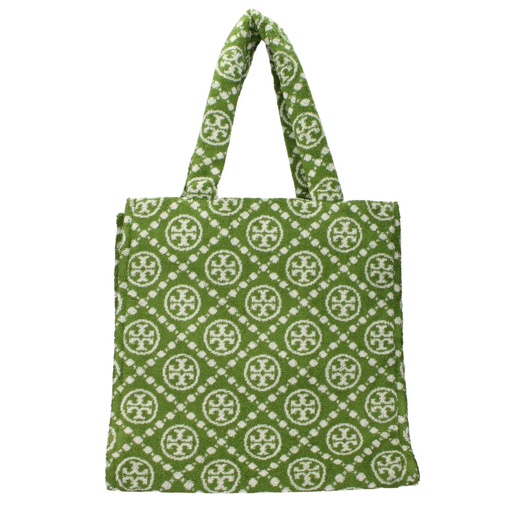 Tory Burch Green Cotton-Like Shoulder Bag