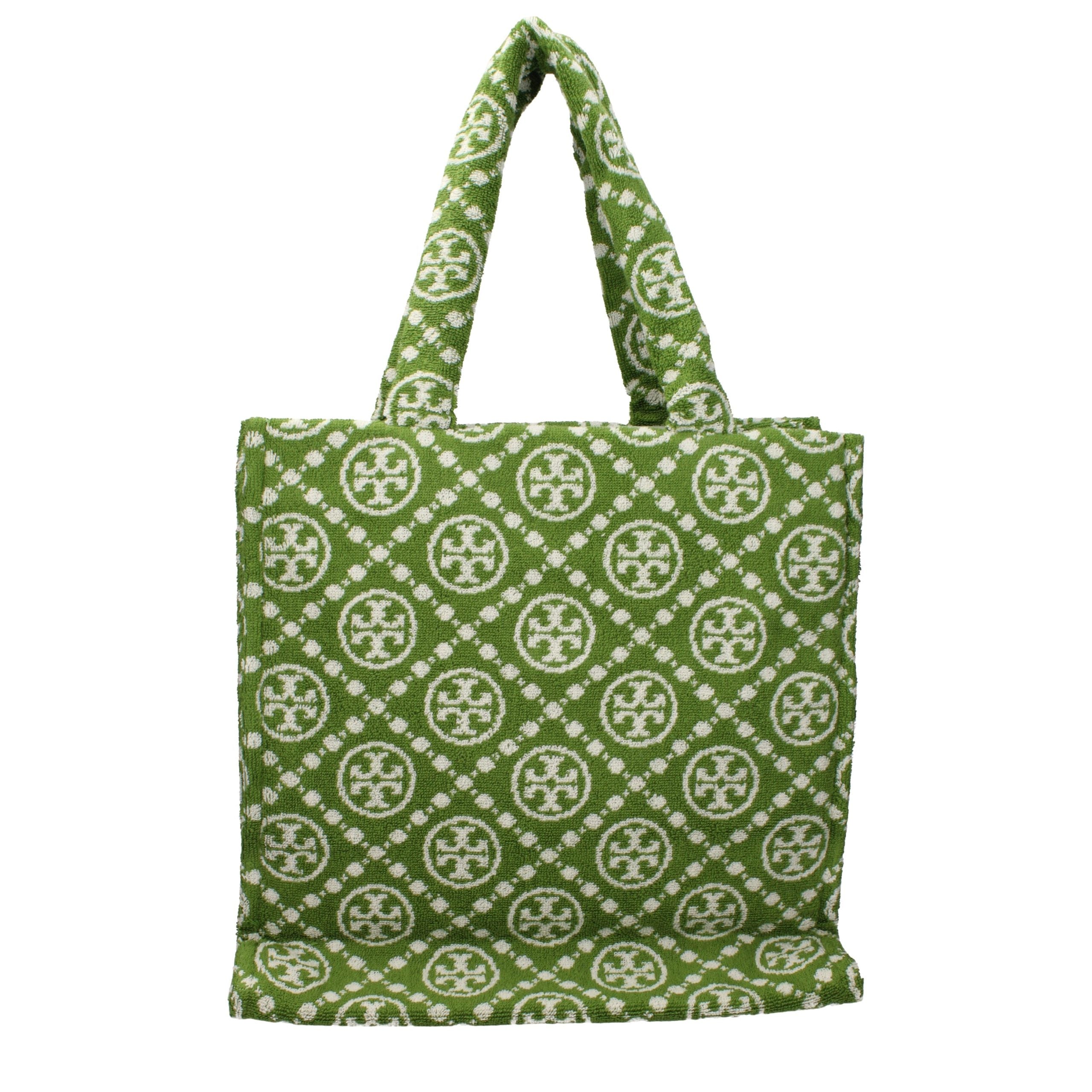 Sac bandoulière vert effet coton Tory Burch