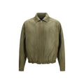 Men’s Bicolor Suede Jacket – Prada Lamb Leather Zip Shirt Jacket SS26