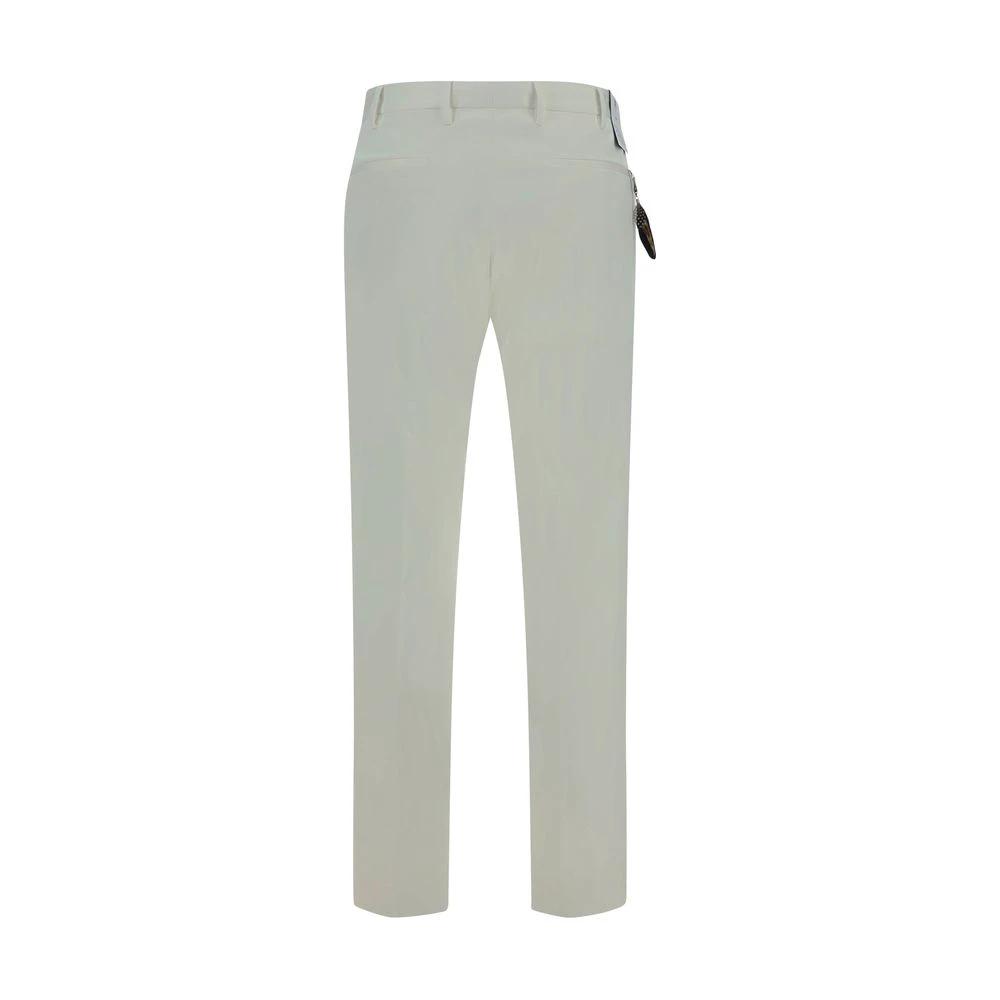 Men’s White Cotton Pants – PT Torino Casual Stretch Trousers SS26