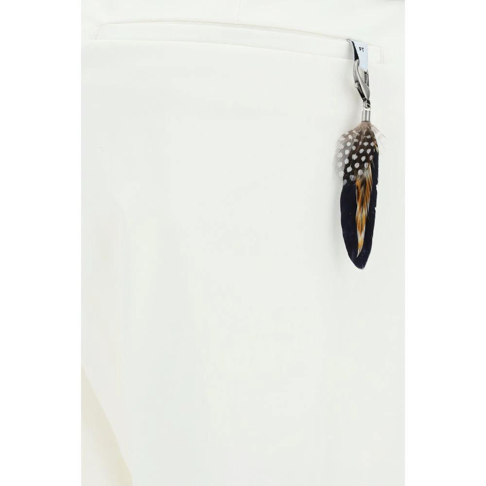 Men’s White Cotton Pants – PT Torino Casual Stretch Trousers SS26