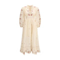 Women’s Linen Midi Dress – Zimmermann Patience Plunging Embroidered Dress SS26