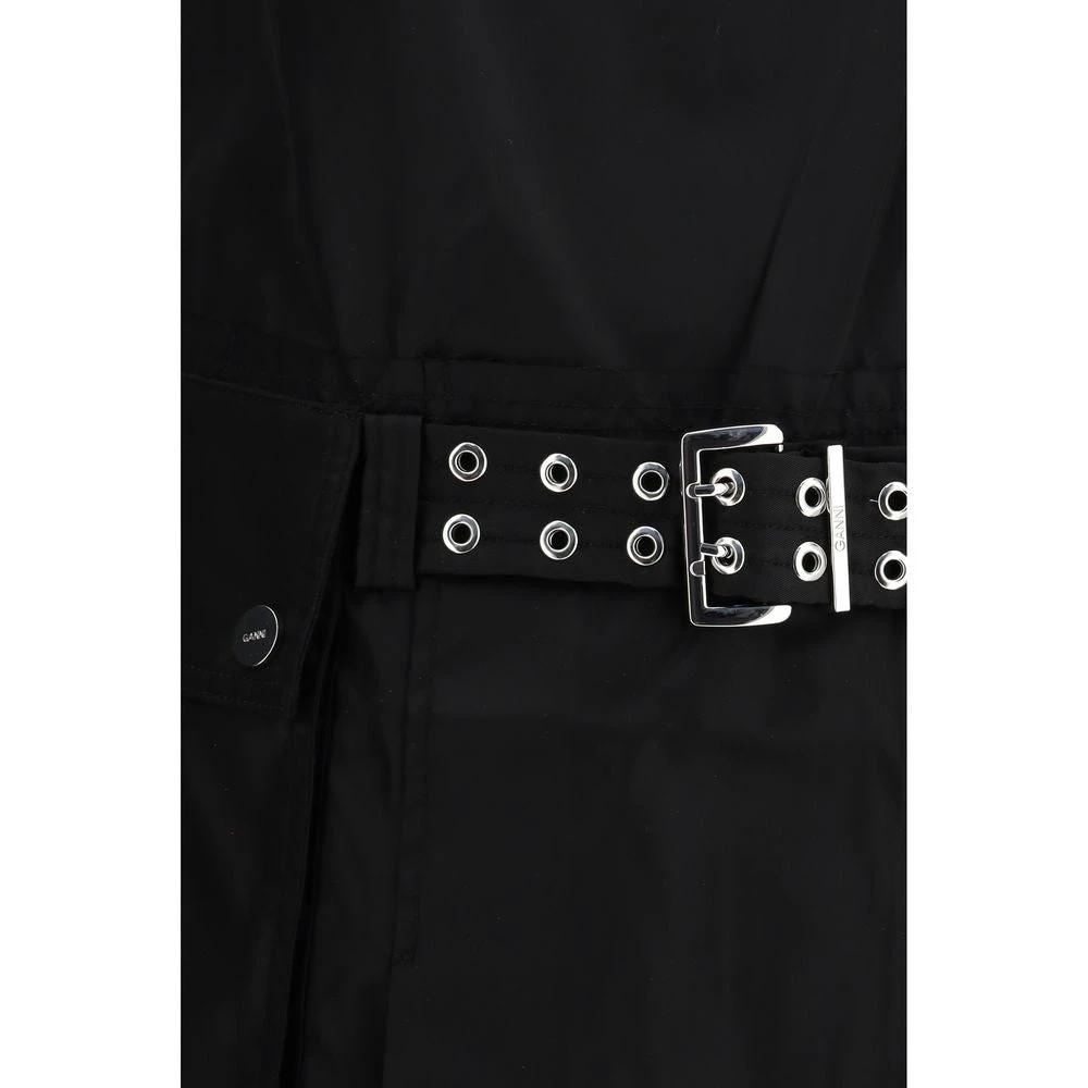 Robe décontractée Ganni noire en polyamide recyclé