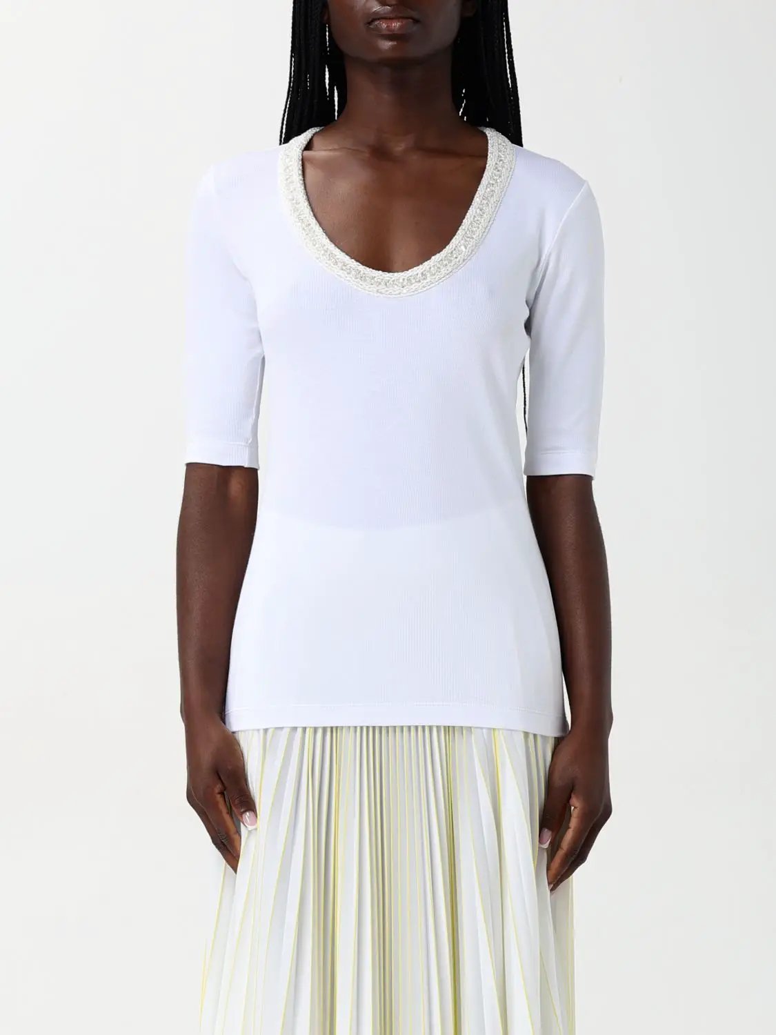 T-shirt en coton blanc Fabiana Filippi