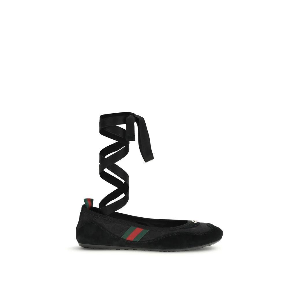 Ballerines Gucci en tissu noir