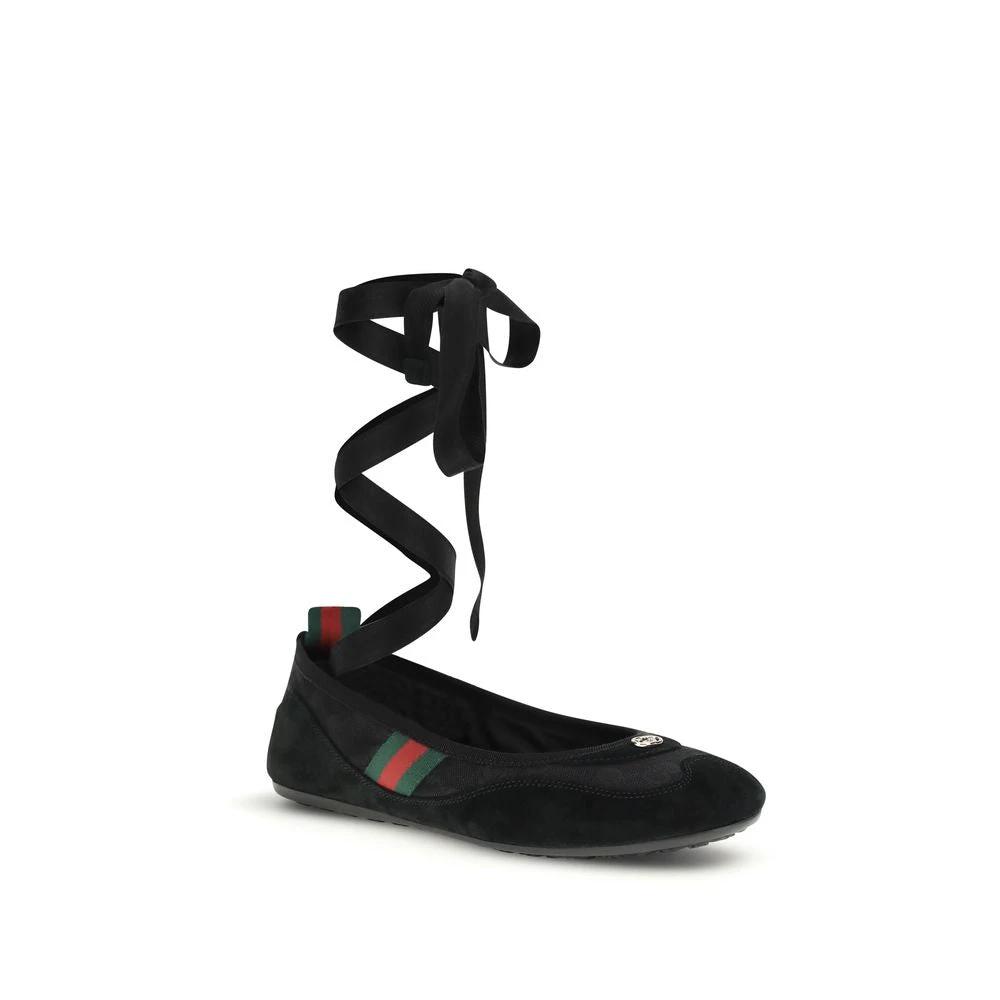 Ballerines Gucci en tissu noir