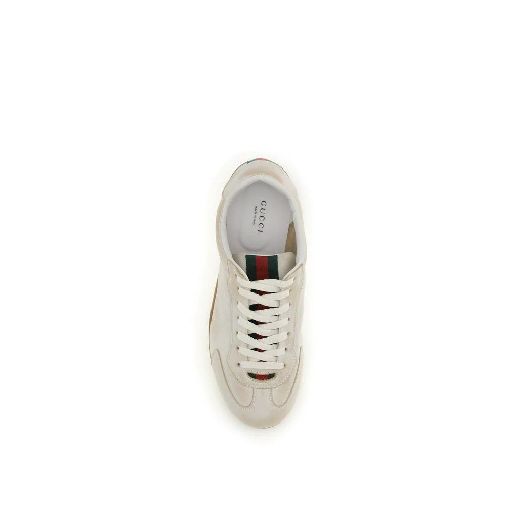 Gucci White Calf Leather Bos Taurus Low Top Sneakers