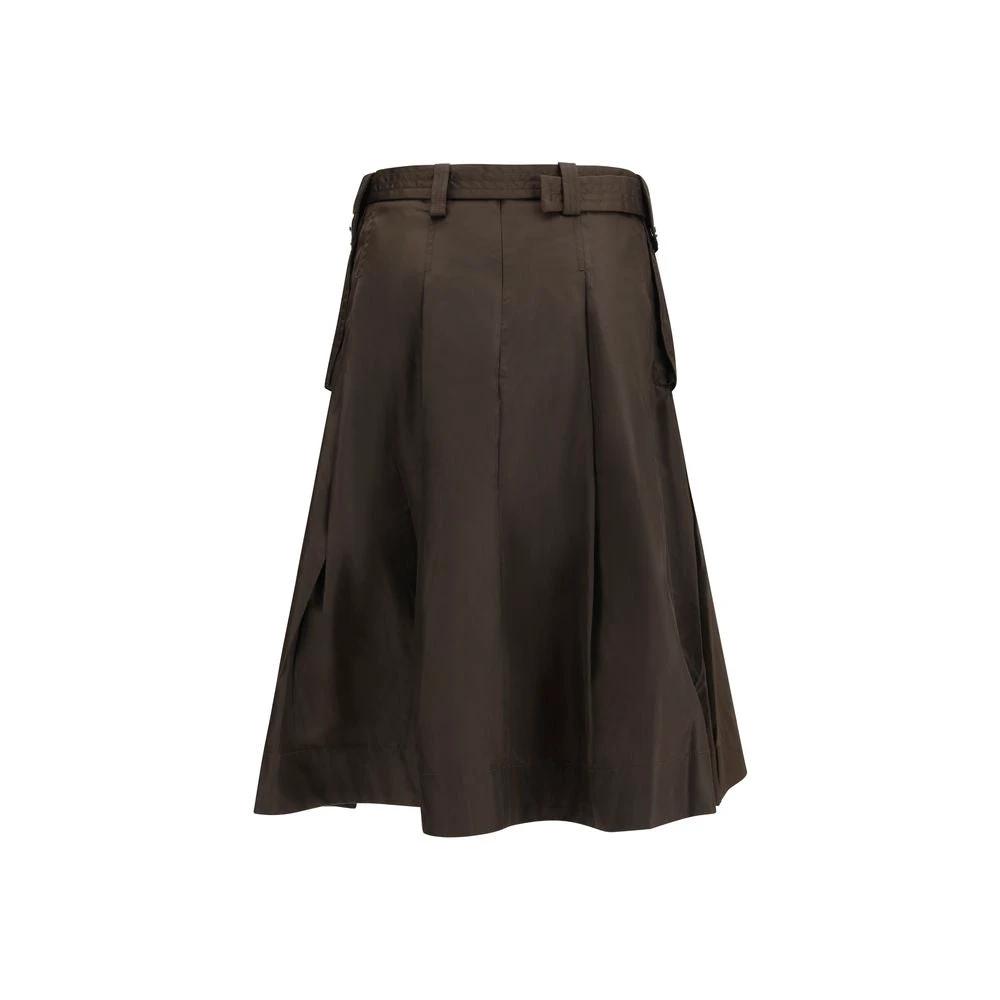 Jupe longue Ganni marron en polyamide recyclé