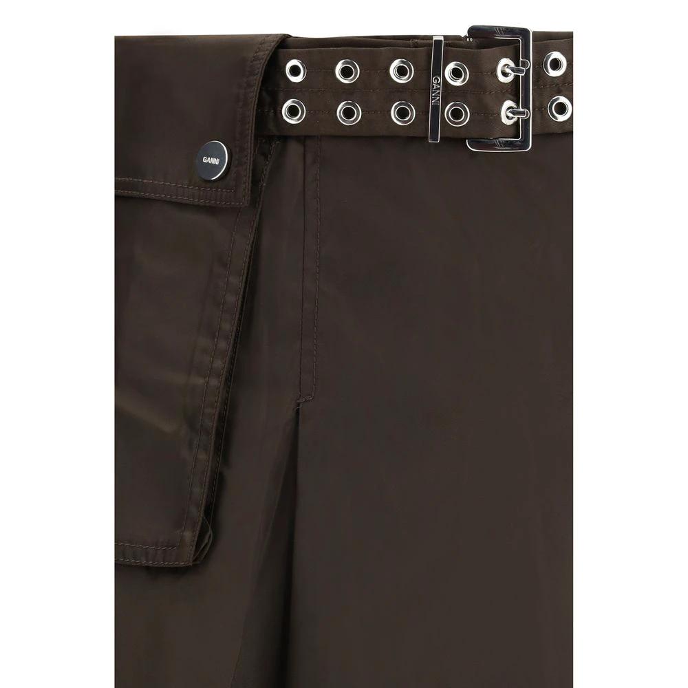 Jupe longue Ganni marron en polyamide recyclé