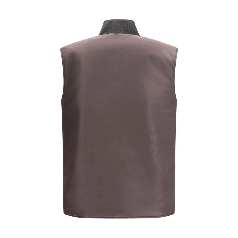 Diesel Brown Polyamide Sleveless Jacket