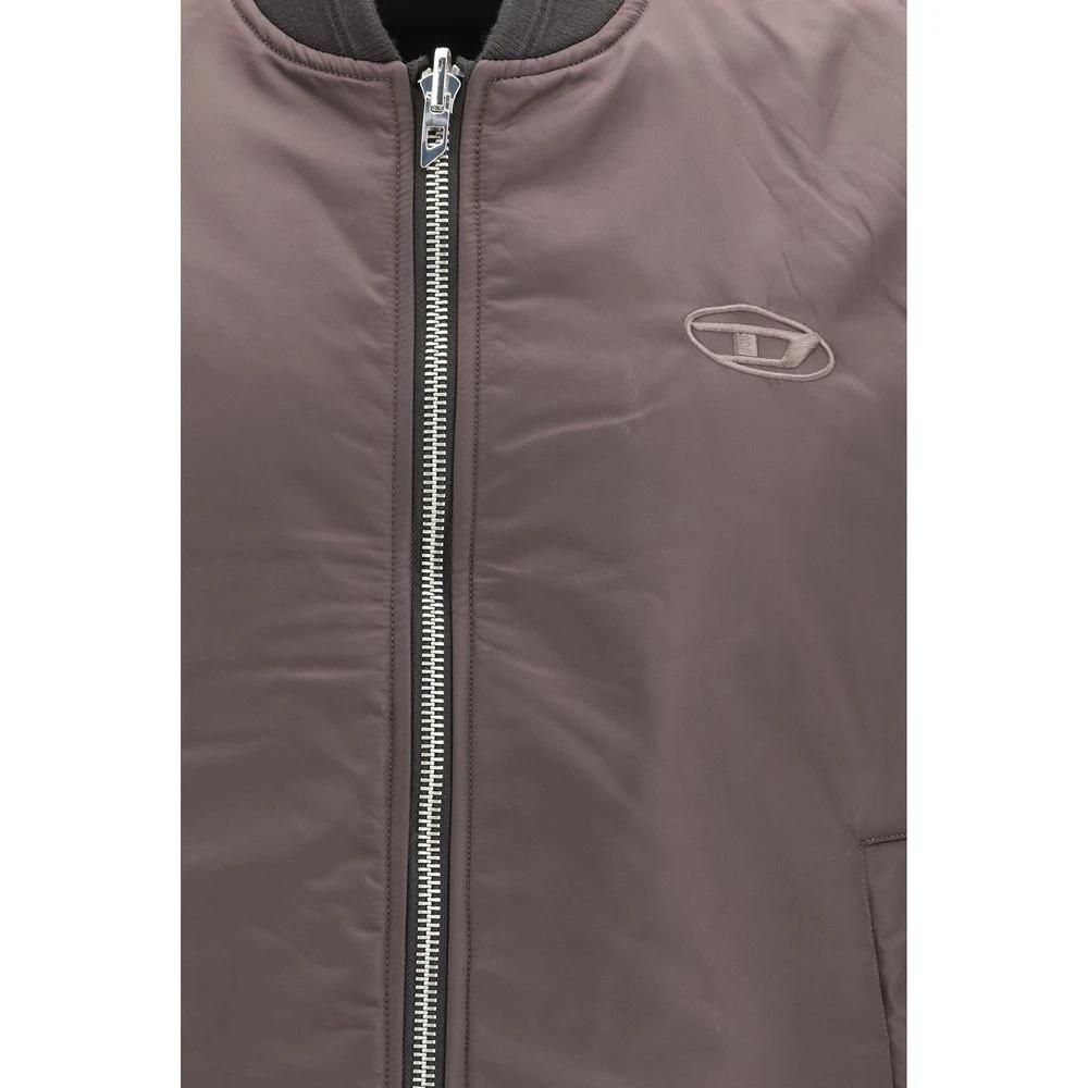Diesel Brown Polyamide Sleveless Jacket