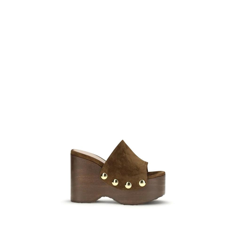 Sabots Bos Taurus en cuir de veau marron Gianvito Rossi