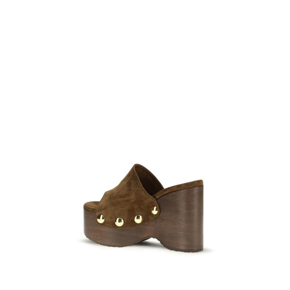 Sabots Bos Taurus en cuir de veau marron Gianvito Rossi