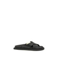 Moschino Moschino Black Calf Leather Bos Taurus Flat Sandals