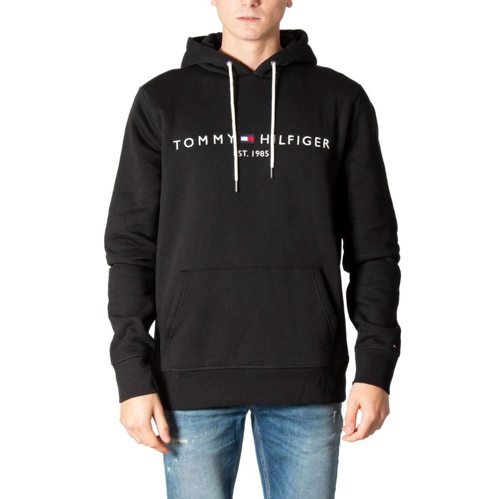 Sweat à capuche noir en coton Tommy Hilfiger