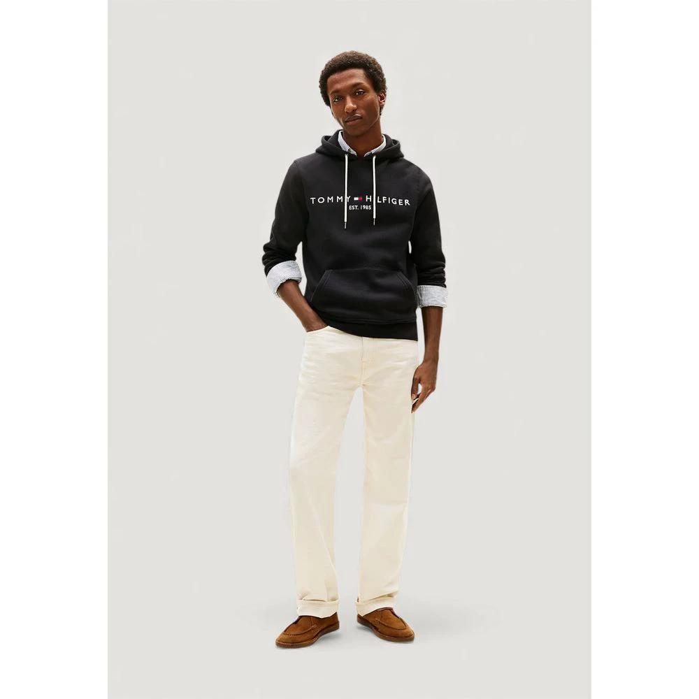 Sweat à capuche noir en coton Tommy Hilfiger
