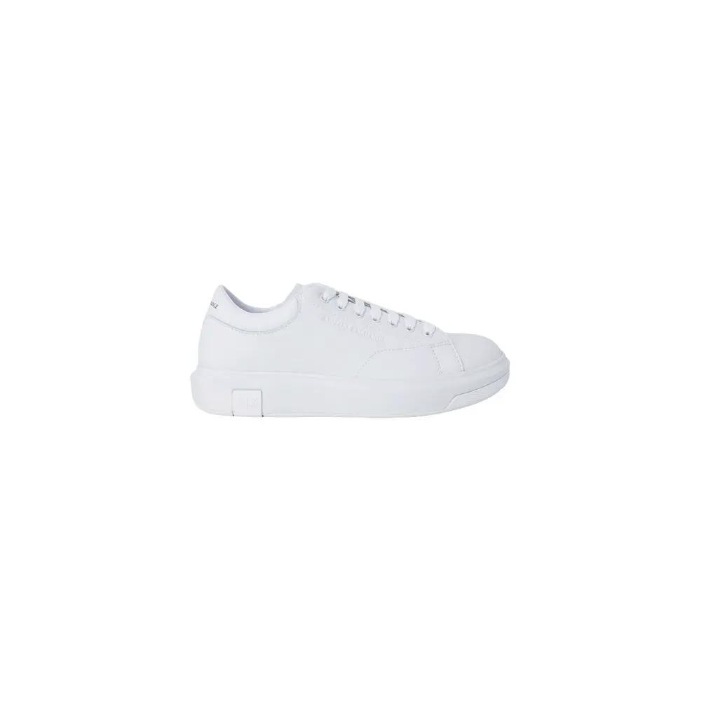 Baskets basses en cuir blanc Armani Exchange