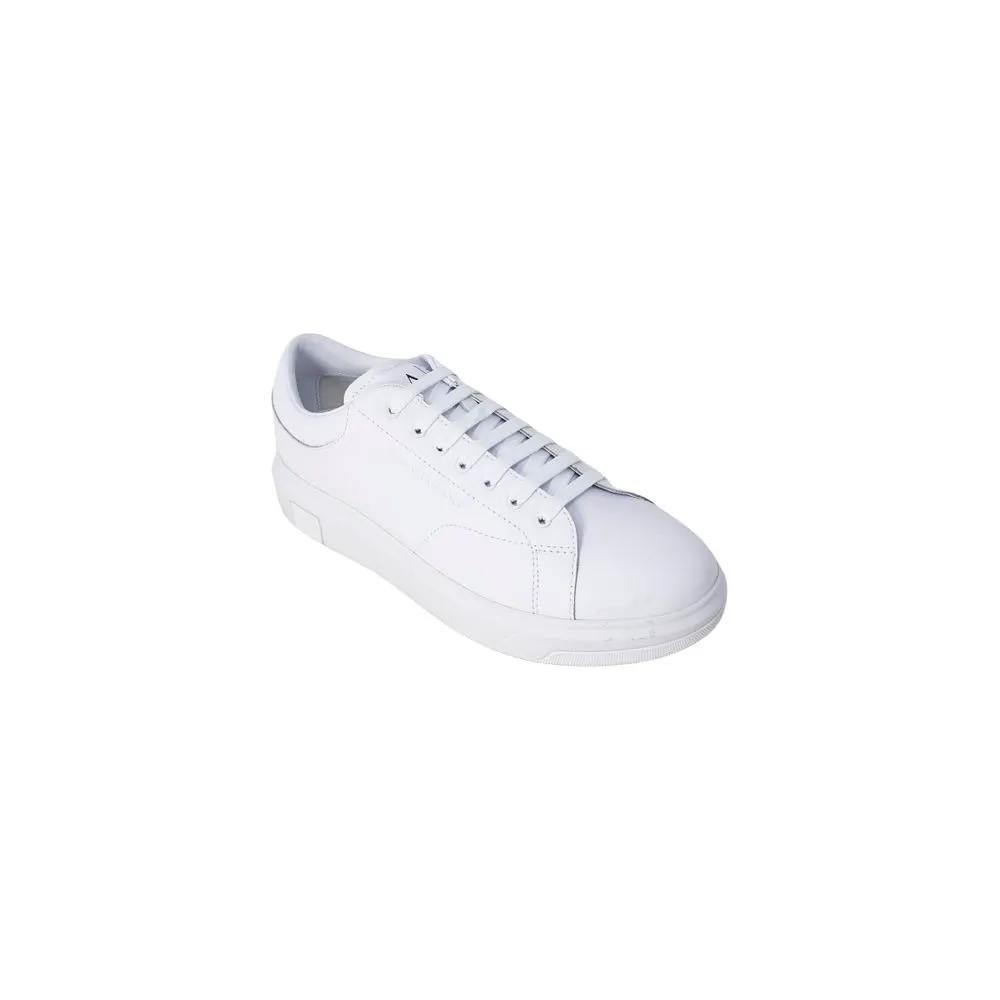 Baskets basses en cuir blanc Armani Exchange