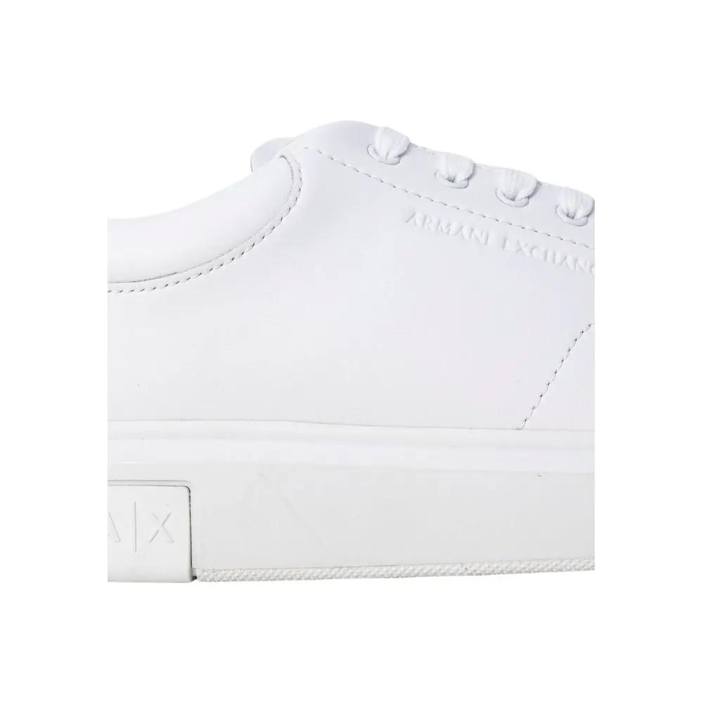 Baskets basses en cuir blanc Armani Exchange
