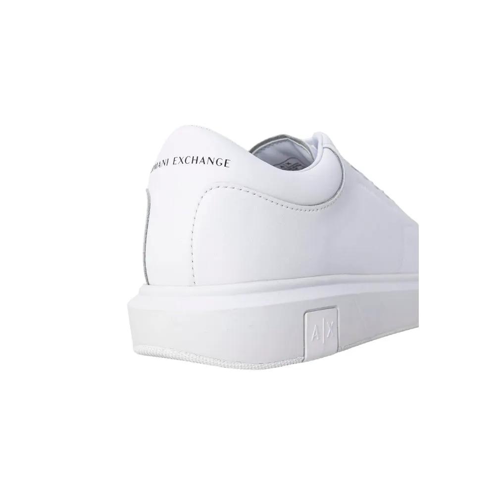 Baskets basses en cuir blanc Armani Exchange