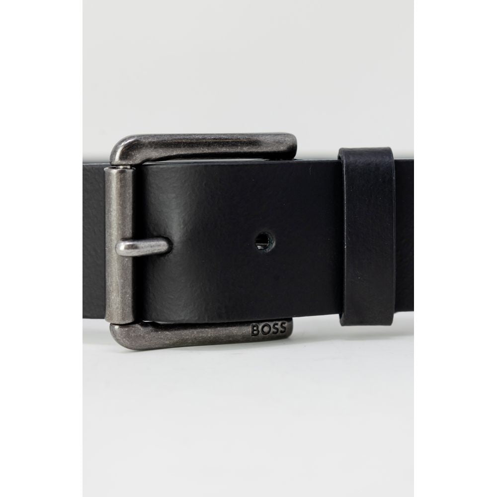 Ceinture Hugo Boss en cuir noir, modèle standard