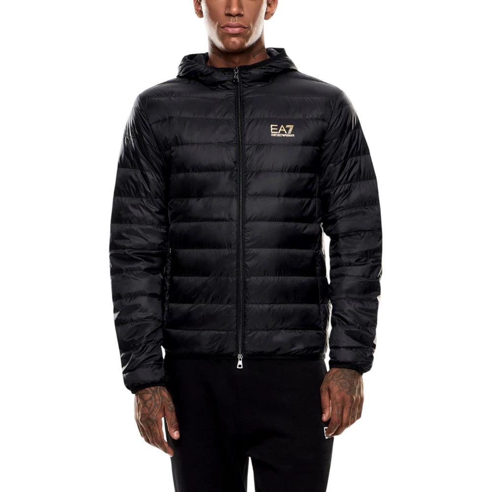 Veste longue bicolore en polyamide EA7 Emporio Armani