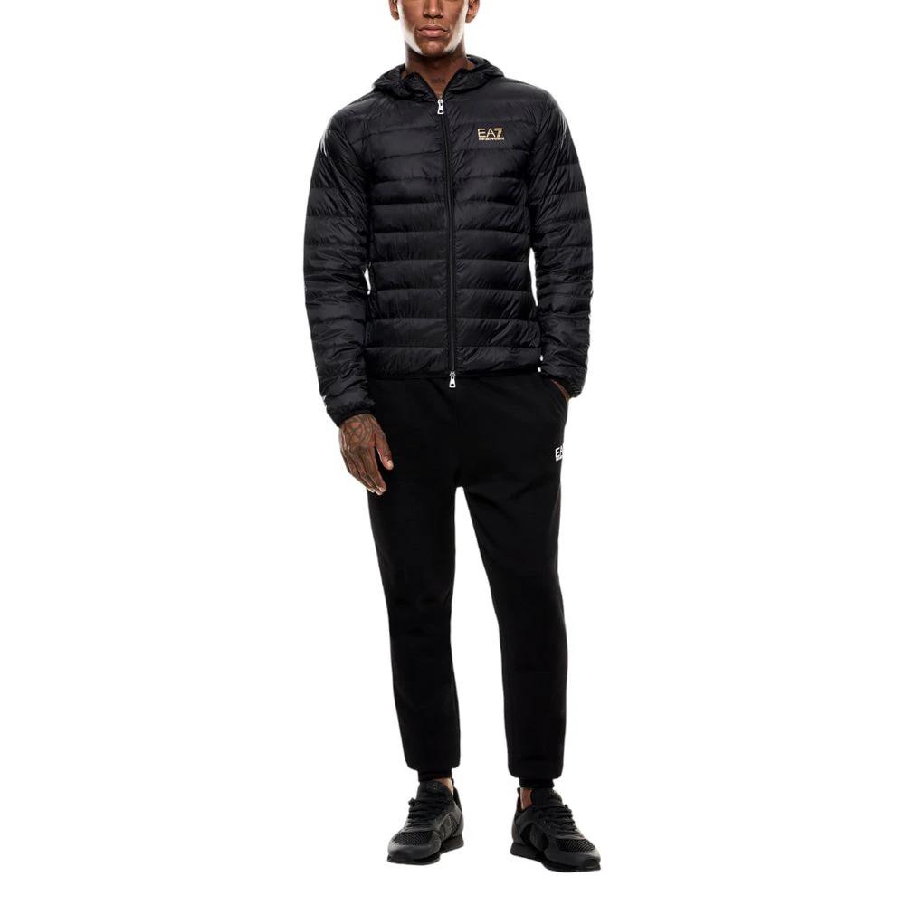 Veste longue bicolore en polyamide EA7 Emporio Armani