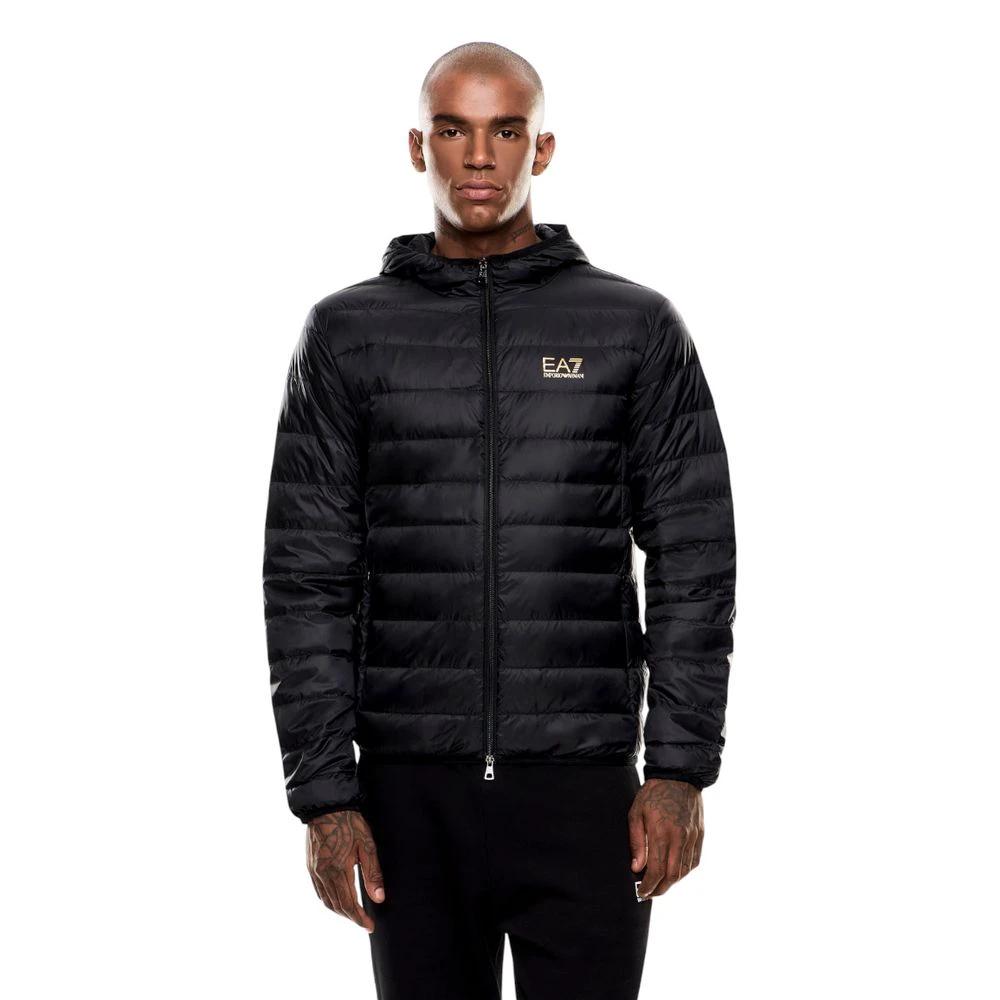 Veste longue bicolore en polyamide EA7 Emporio Armani