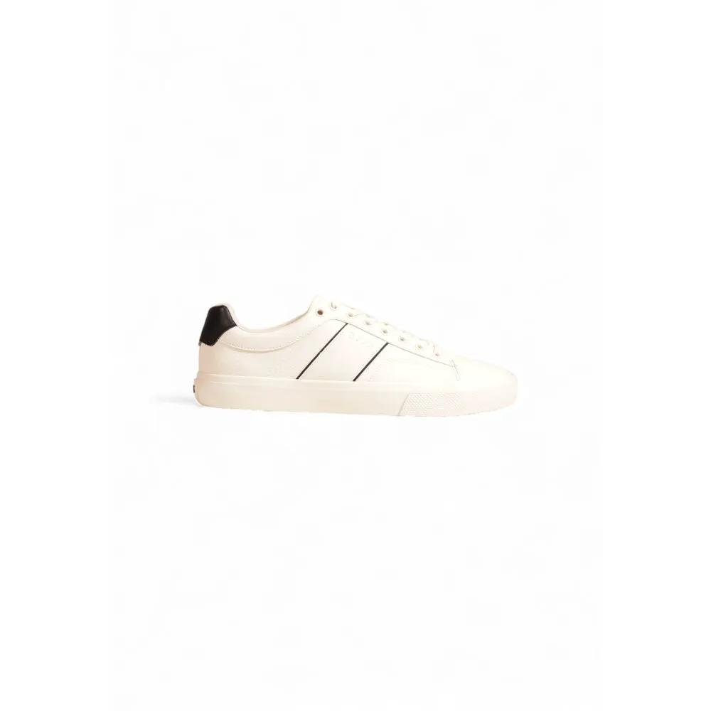Hugo Boss Cream Leather Low Top Sneakers