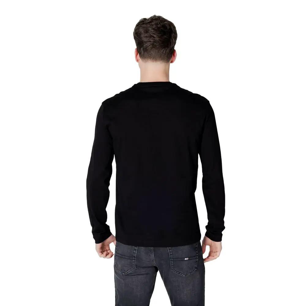 T-shirt à manches longues en coton noir Armani Exchange