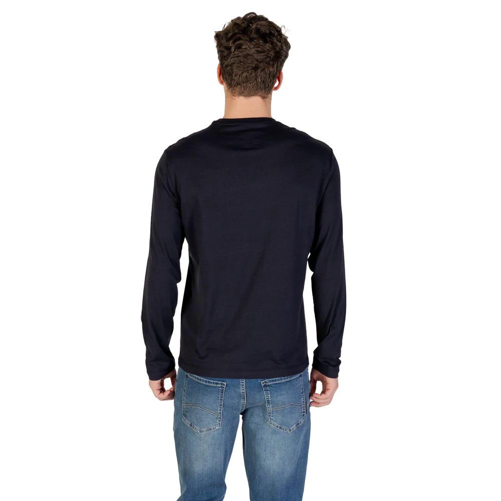 T-shirt à manches longues en coton bleu Armani Exchange