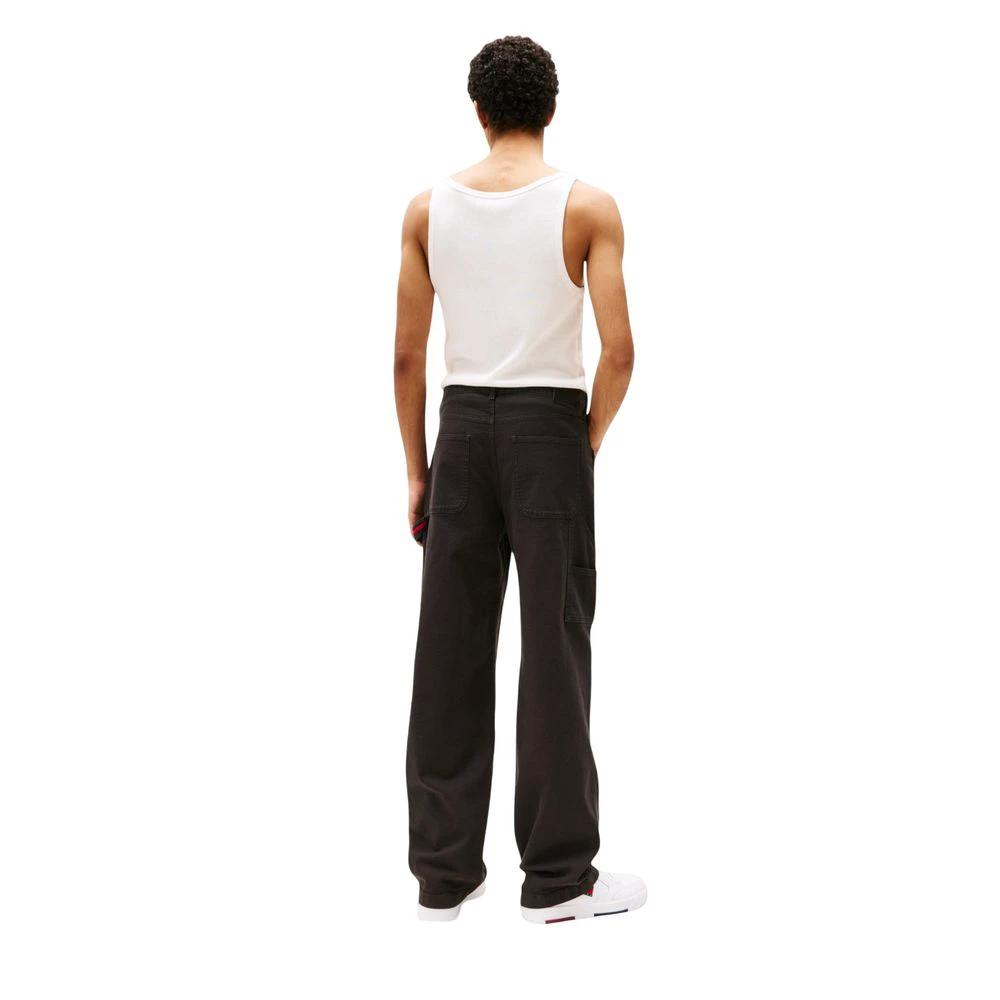 Pantalon décontracté Tommy Hilfiger Jeans en coton biologique noir