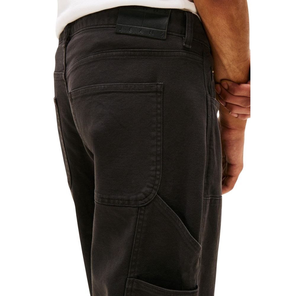 Pantalon décontracté Tommy Hilfiger Jeans en coton biologique noir