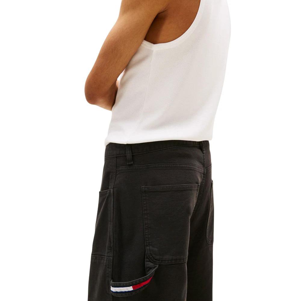 Pantalon décontracté Tommy Hilfiger Jeans en coton biologique noir