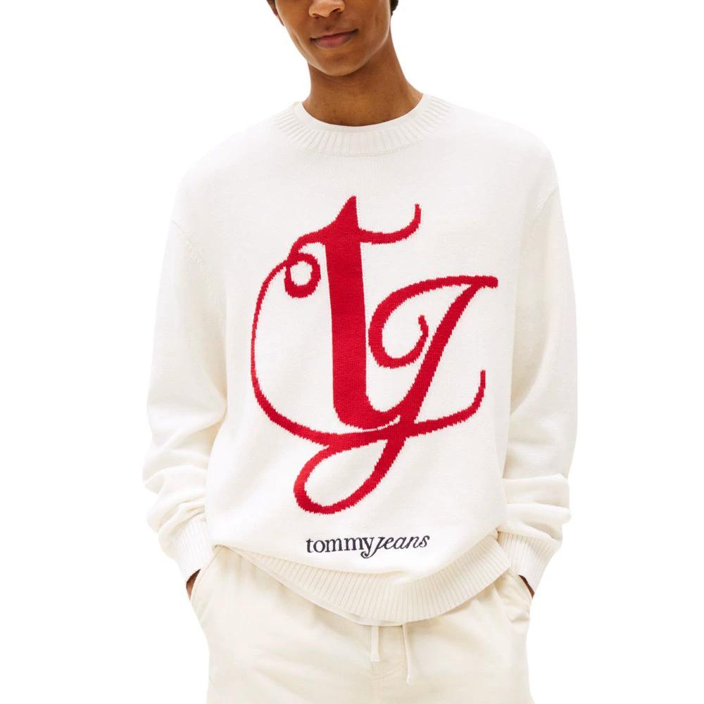 Sweat-shirt Tommy Hilfiger Jeans crème en coton recyclé