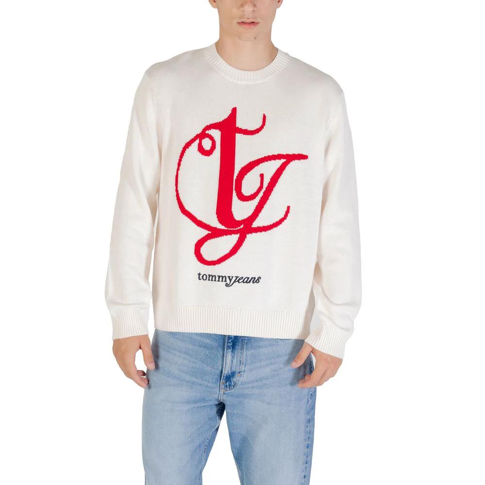 Sweat-shirt Tommy Hilfiger Jeans crème en coton recyclé