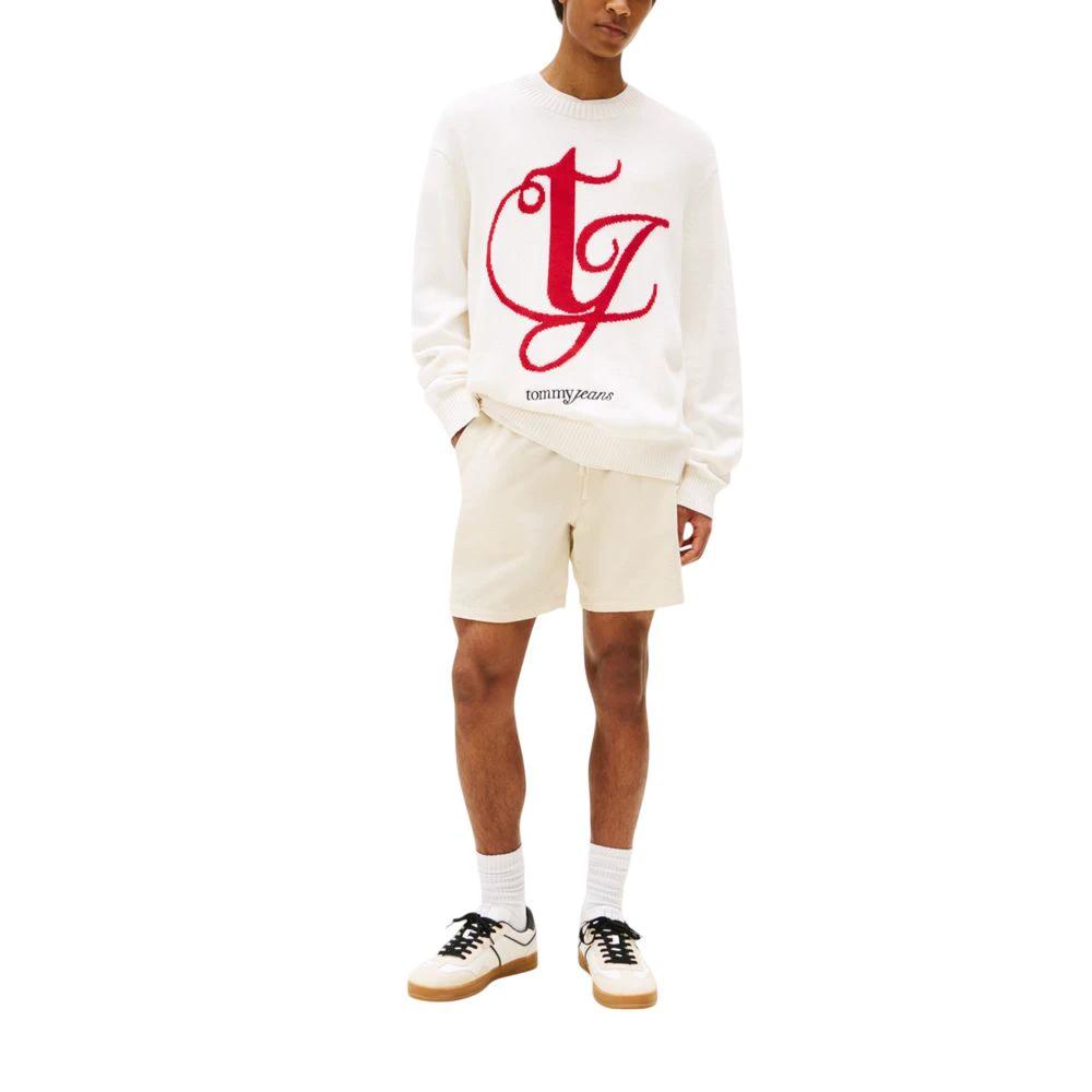 Sweat-shirt Tommy Hilfiger Jeans crème en coton recyclé