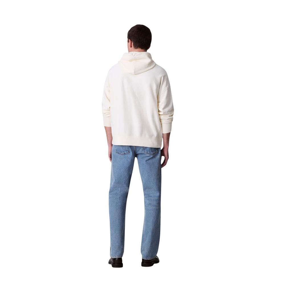 Sweat à capuche blanc en coton Calvin Klein Jeans