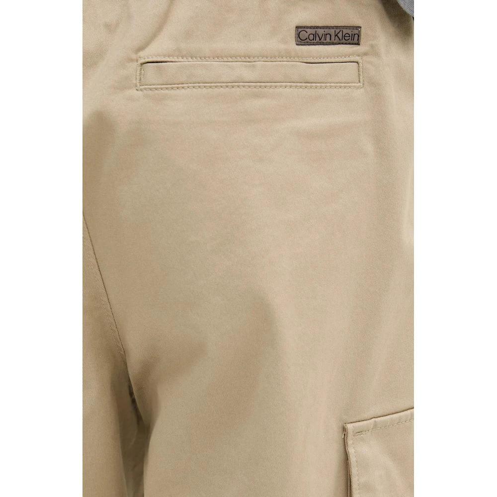 Pantalon cargo beige en coton Calvin Klein Jeans