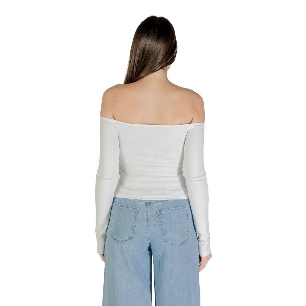 T-shirt à manches longues Tommy Hilfiger Jeans couleur crème en coton recyclé