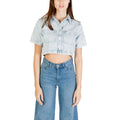 Chemise à manches courtes Tommy Hilfiger Jeans bleu clair en coton recyclé