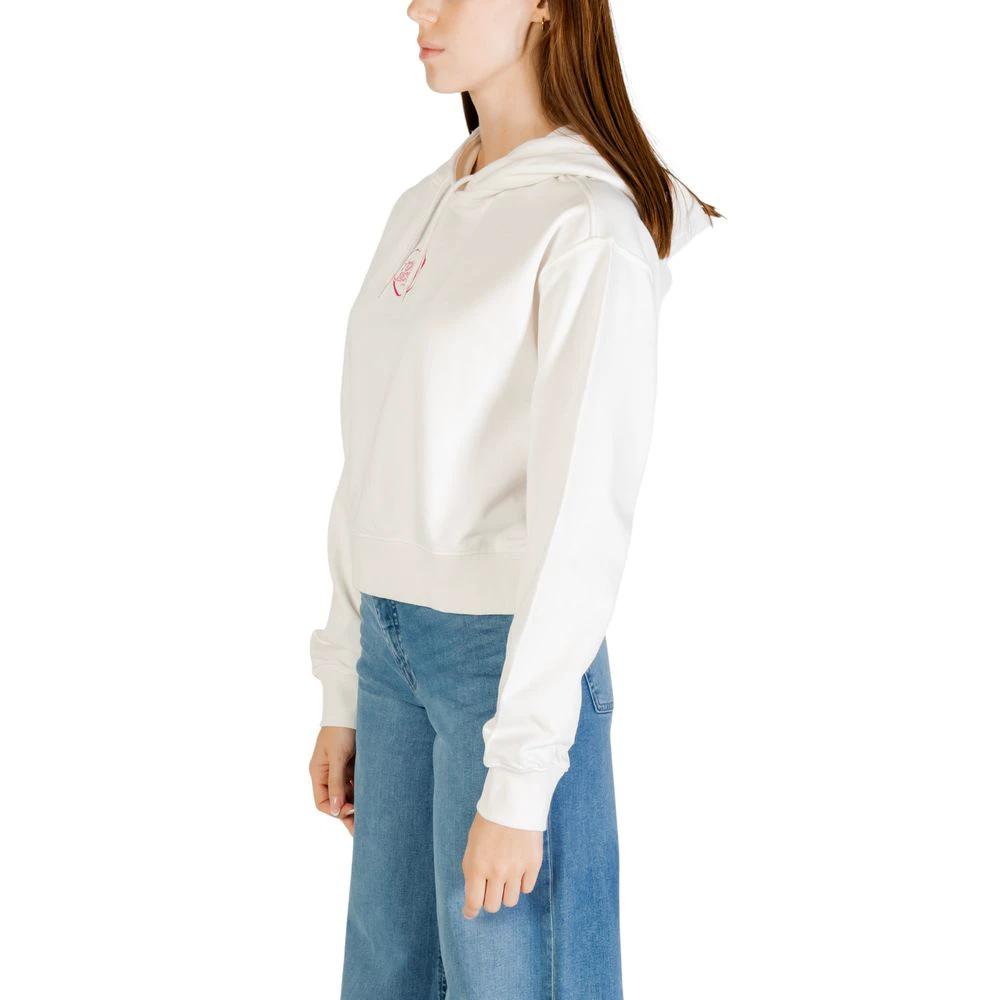 Sweat à capuche Tommy Hilfiger Jeans crème en coton recyclé