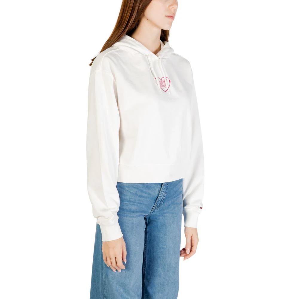 Sweat à capuche Tommy Hilfiger Jeans crème en coton recyclé