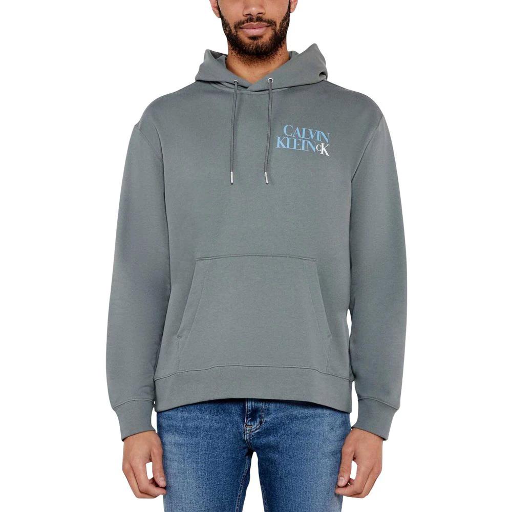 Sweat à capuche gris en coton Calvin Klein Jeans