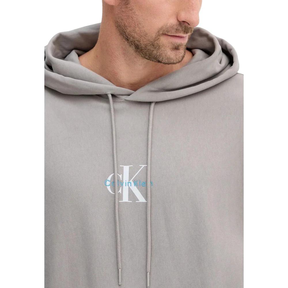 Sweat à capuche gris en coton Calvin Klein Jeans